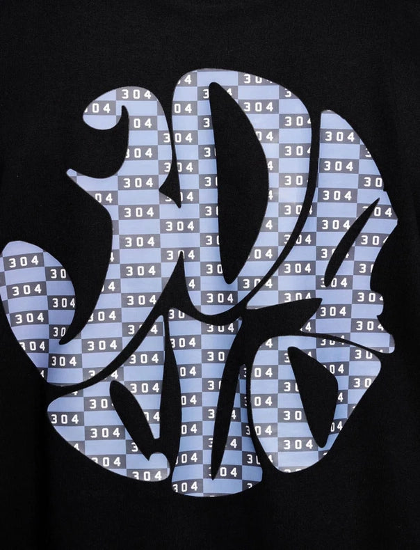 304 Mens Blue Tile T-Shirt Black-T-Shirts-304 Clothing-XS-Urbanheer