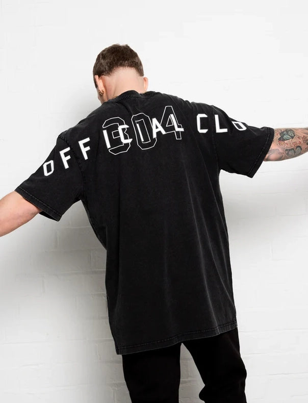 304 Mens Official T-Shirt Acid Wash Black-T-Shirts-304 Clothing-S-Urbanheer
