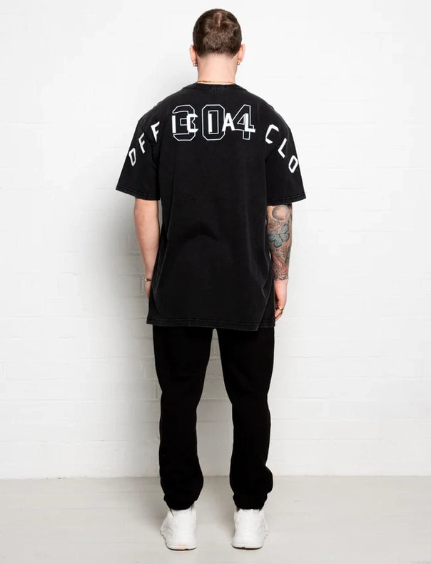 304 Mens Official T-Shirt Acid Wash Black-T-Shirts-304 Clothing-S-Urbanheer