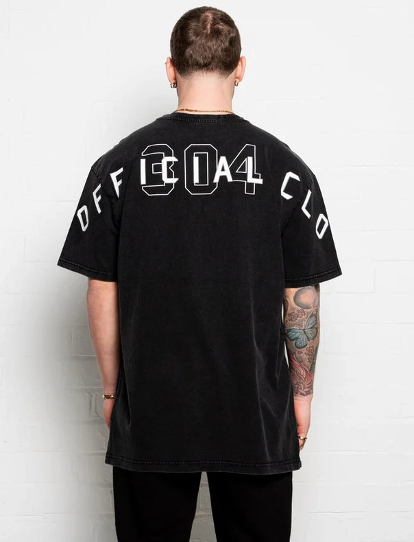 304 Mens Official T-Shirt Acid Wash Black-T-Shirts-304 Clothing-S-Urbanheer