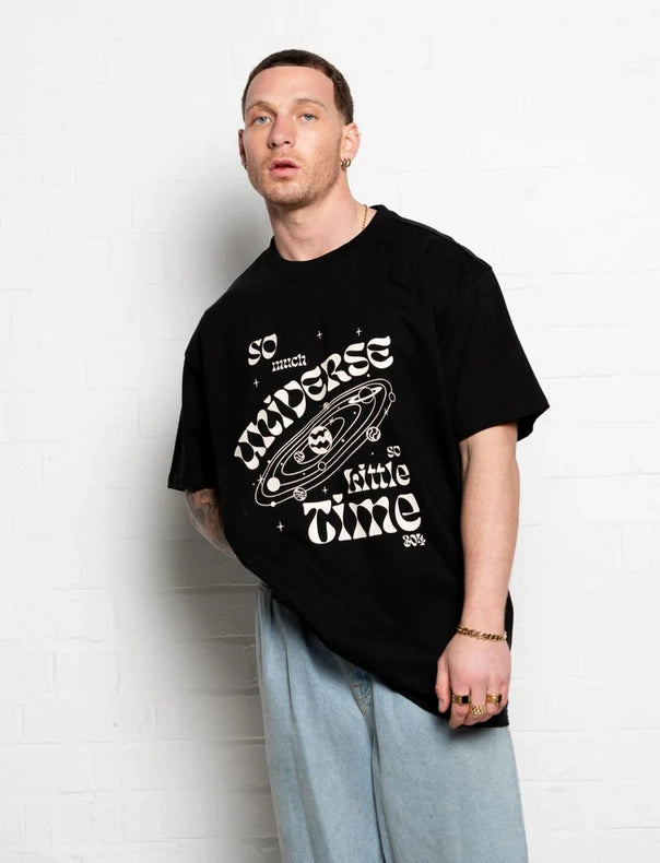 304 Mens Universe T-Shirt Black-T-Shirts-304 Clothing-XS-Urbanheer