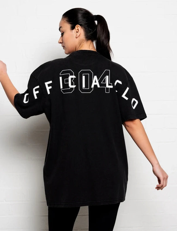 304 Women's Official T-Shirt Acid Wash Black-T-Shirts-304 Clothing-XS-Urbanheer