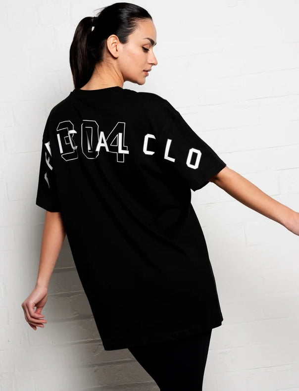 304 Women's Official T-Shirt Black (Oversized)-T-Shirts-304 Clothing-XS-Urbanheer