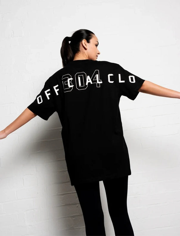 304 Women's Official T-Shirt Black (Oversized)-T-Shirts-304 Clothing-XS-Urbanheer