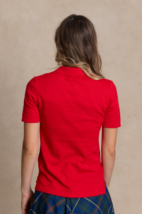 JERSEY polo-style jumper.