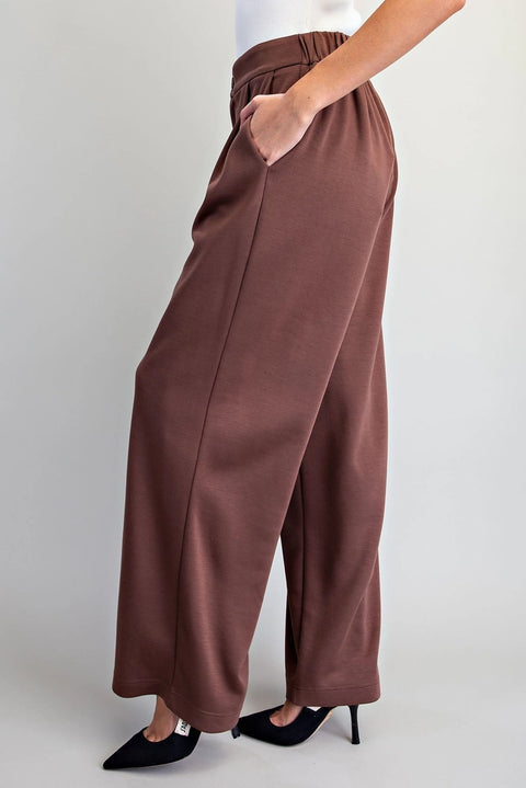 Pleated Elastic Back Waist Pants