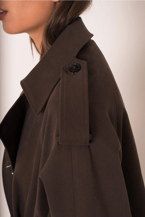Utility Oversized Long Double-Breasted Trench