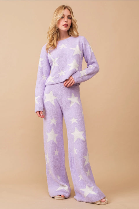 Soft Cozy Star Print Sweater with Pants