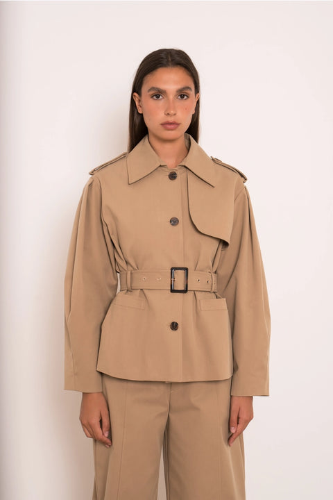Utility Short Belted Trench Jacket