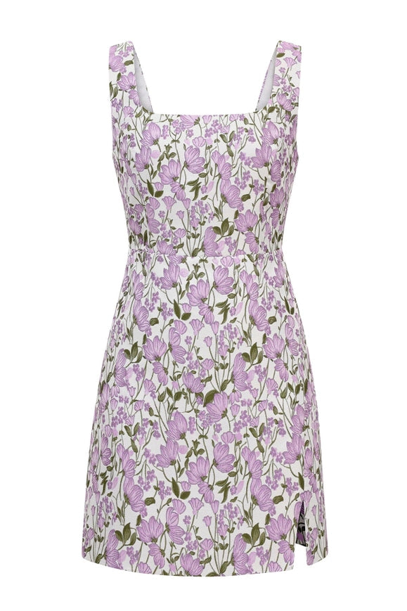 Floral Jacquard Tailored Mini Dress-dress-Avec Les Filles-Urbanheer