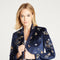 Velvet Blazer In Navy X Speck Embroidery-Clothing - Women-Driftwood-S-Urbanheer