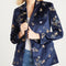 Velvet Blazer In Navy X Speck Embroidery-Clothing - Women-Driftwood-S-Urbanheer