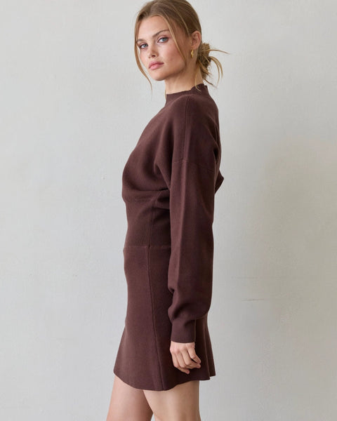 Lindsey Cinch-Waist Sweater Mini Dress