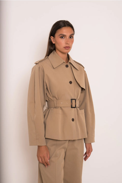 Utility Short Belted Trench Jacket
