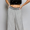 Allover Open-Weave Pattern Waistband Wide-Leg Pants