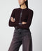 Courreges Courrèges Ribbed knit cardigan with vinyl trim in burgundy