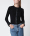 Courreges Courrèges Ribbed viscose-blend cardigan with vinyl trim, black