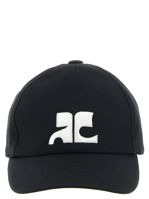 Courreges Ac Logo Cotton Cap Hat