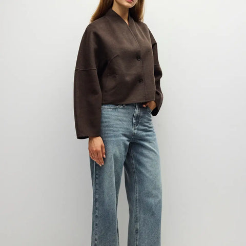 The Mandy Jacket | Felt Paneled Wool Jacket