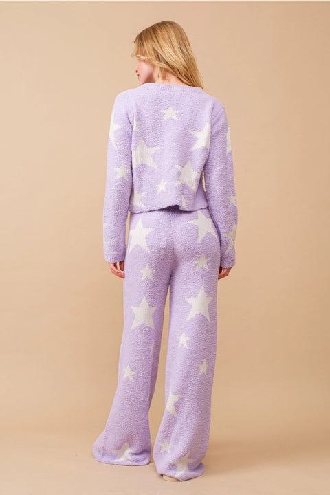 Soft Cozy Star Print Sweater with Pants