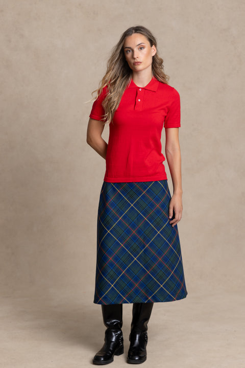 JERSEY polo-style jumper.