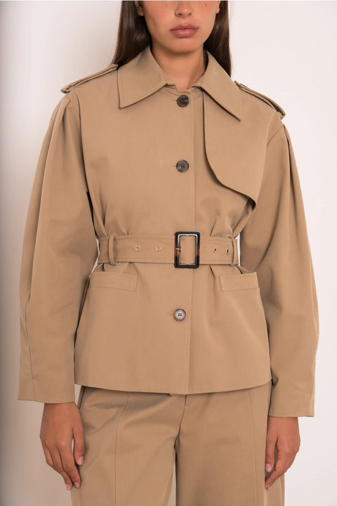 Utility Short Belted Trench Jacket
