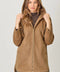 Hoodie Zip-Up Coat - Camel