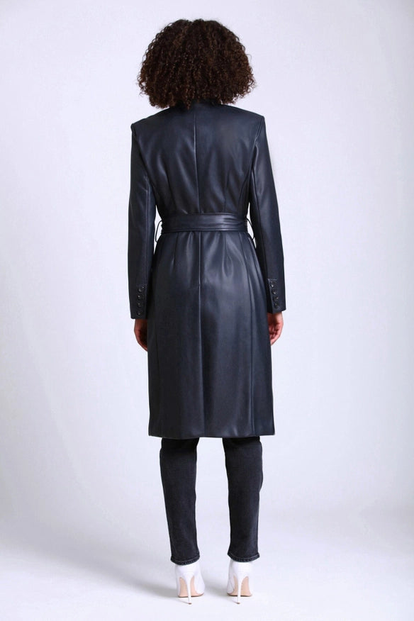 Faux-Ever Leather™ Overlap Collar Coat-COAT-Avec Les Filles-XS-Urbanheer