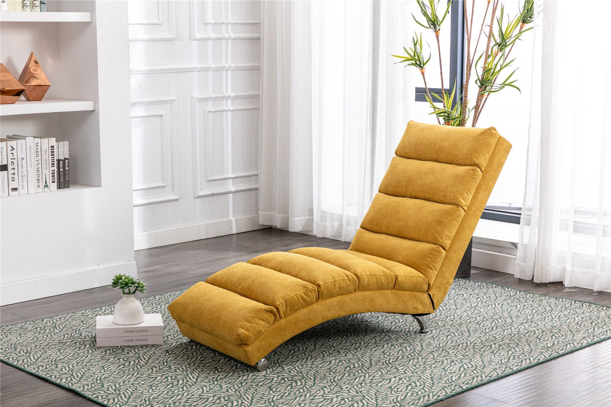 Linen Chaise Lounge Modern Message Chair-Accent Chair-G-BlakHom-Urbanheer