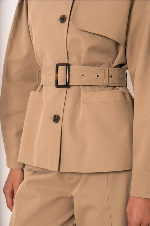 Utility Short Belted Trench Jacket