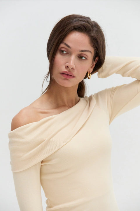 Lucy One Shoulder Long Sleeve Knit Top