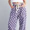 Polka Dot Front Tie Barrel Pants