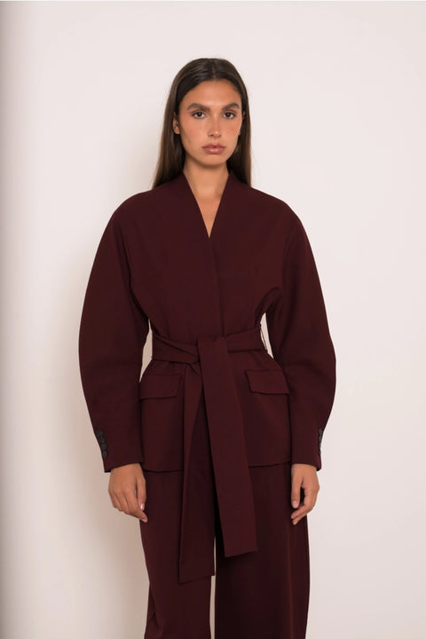 Ori Belted Kimono-Style Jacket