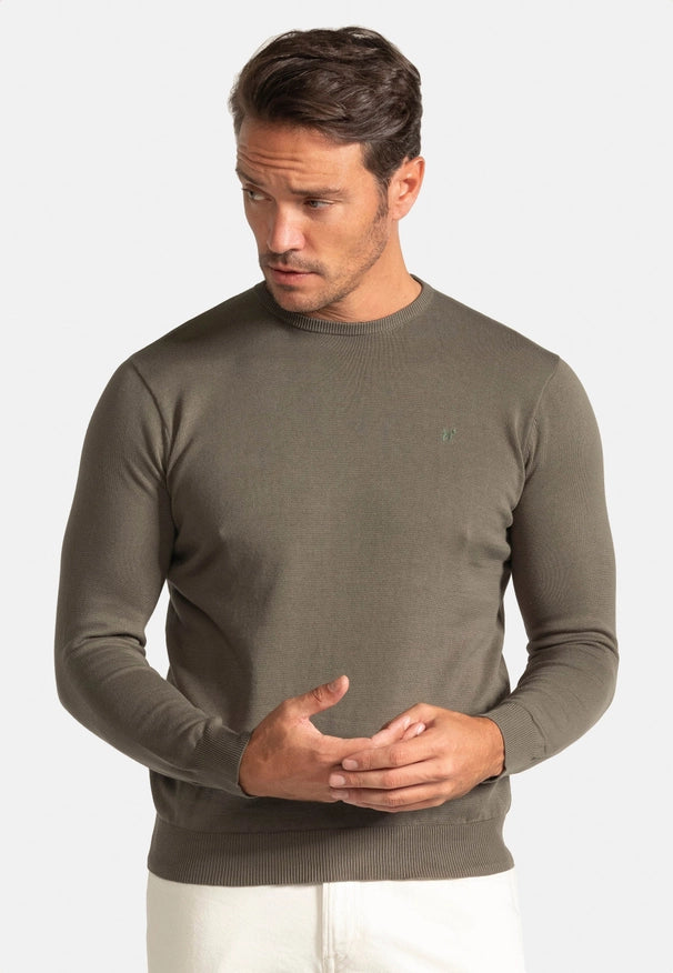 Khaki Round Neck Sweater-Sweater-Williot-S-Urbanheer