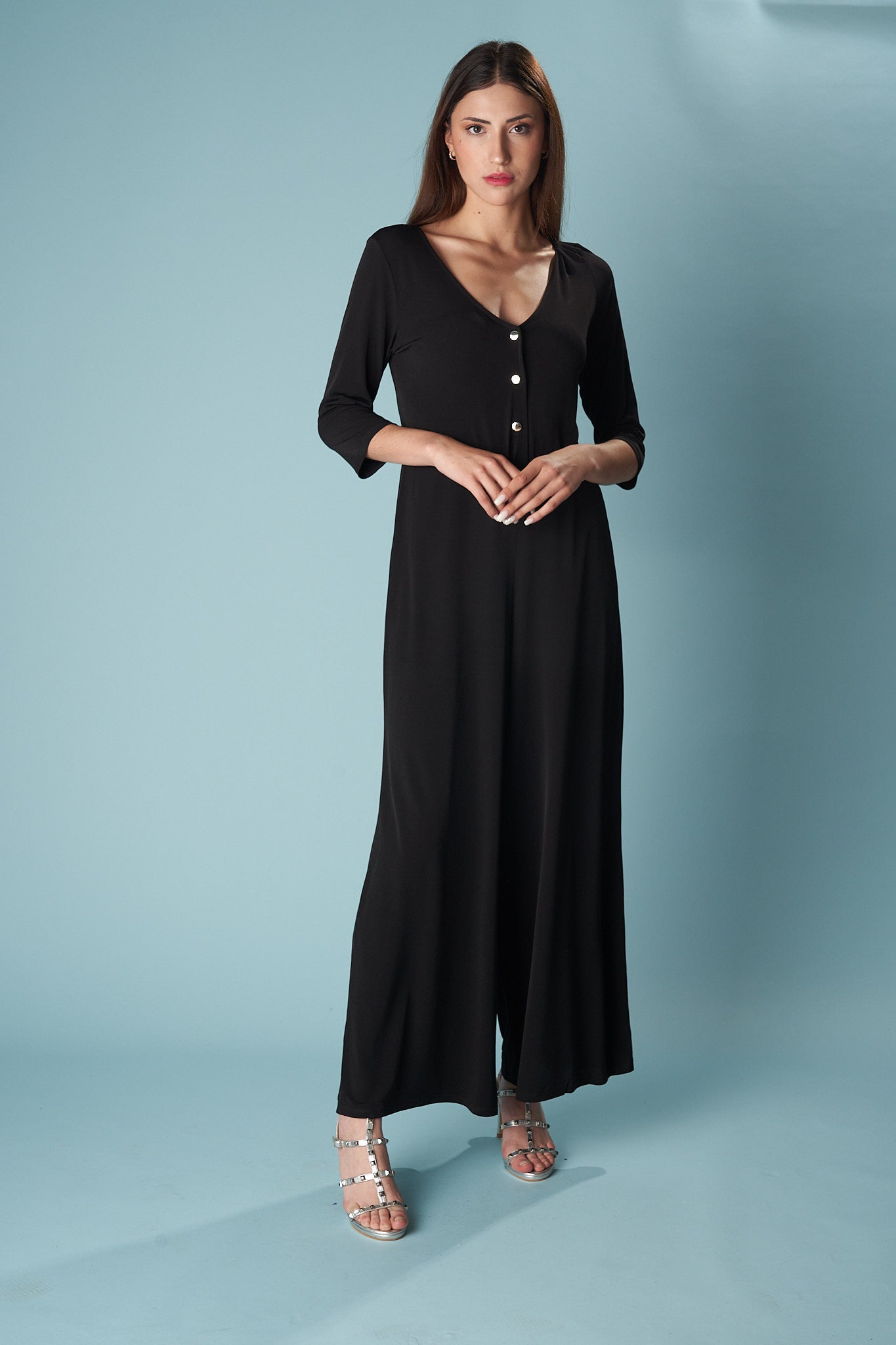 3/4 SLEEVE JUMPSUIT-MULTIDRESS-Ceylan Bcn-BLACK-ONLY-Urbanheer