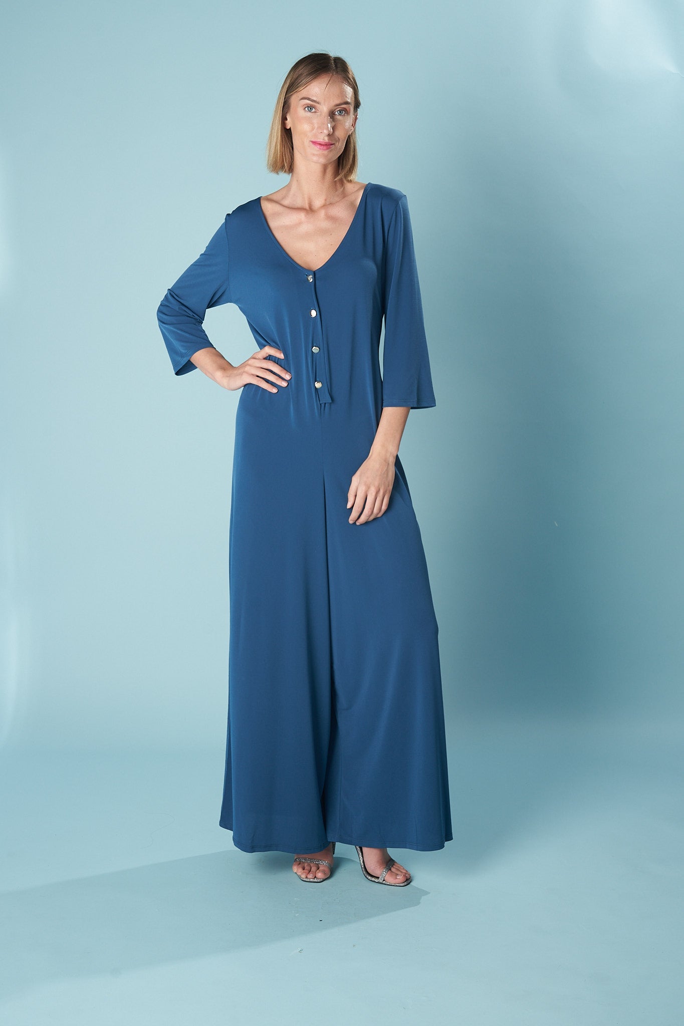 3/4 SLEEVE JUMPSUIT-MULTIDRESS-Ceylan Bcn-BLUE-ONLY-Urbanheer