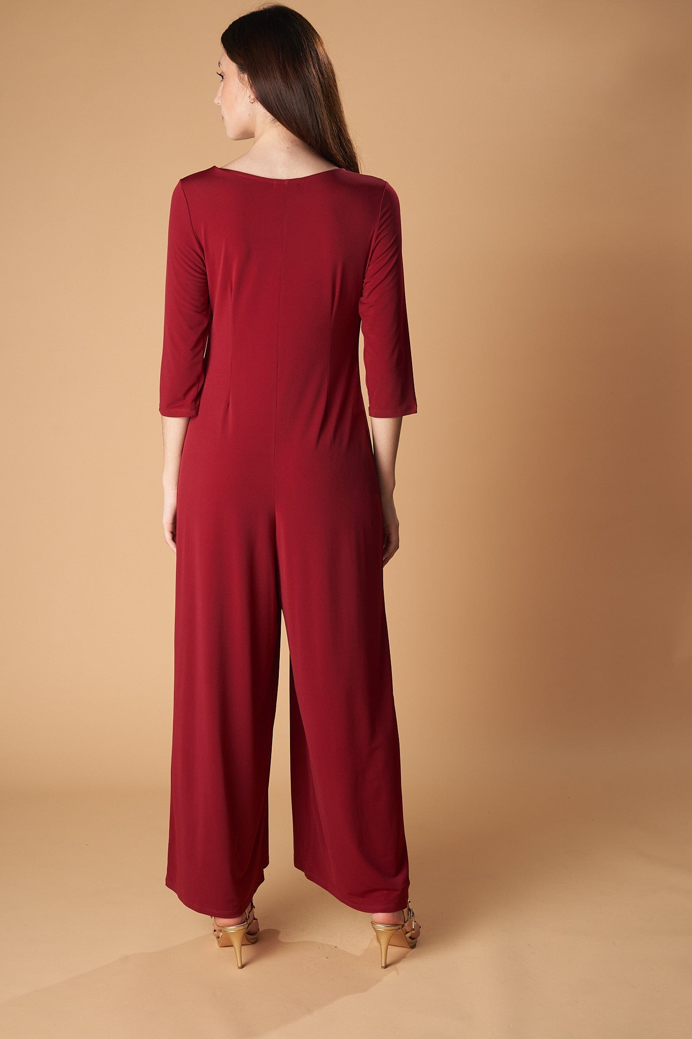 3/4 SLEEVE JUMPSUIT-MULTIDRESS-Ceylan Bcn-BURGUNDY-ONLY-Urbanheer