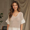 Cotton Mesh Grid Short Sleeve Top-Top-MILIO MILANO-S-BEIGE-Urbanheer