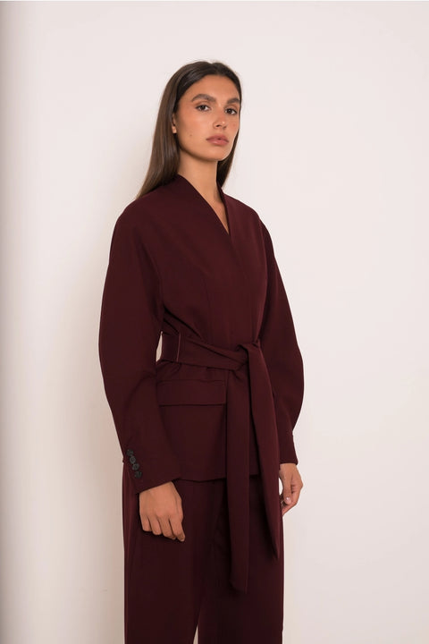 Ori Belted Kimono-Style Jacket