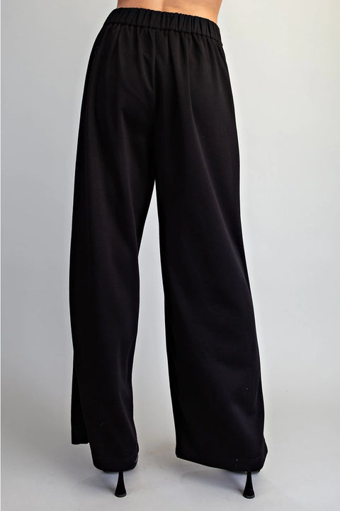 Pleated Elastic Back Waist Pants