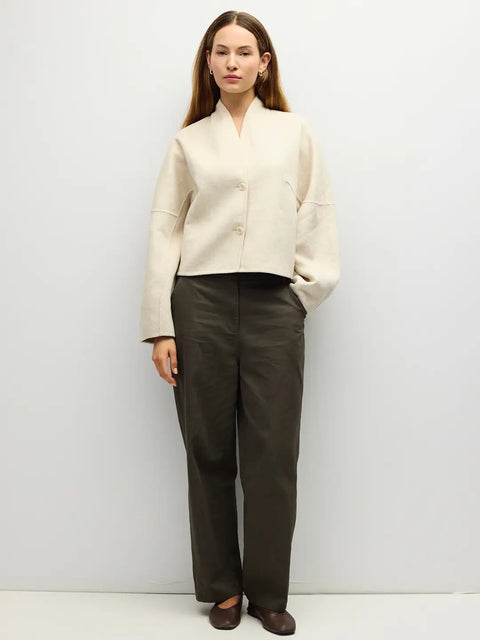 The Mandy Jacket | Felt Paneled Wool Jacket