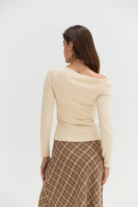 Lucy One Shoulder Long Sleeve Knit Top