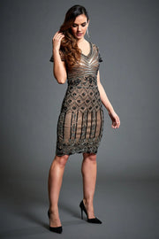 Sandra Midi Flapper Party Dress-Jywal London-S-Urbanheer