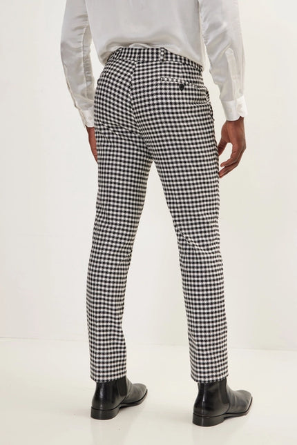 Houndstooth Weaving Peak Lapek Suit with Matching Pants-Suit Jacket and Pants-Ron Tomson-Urbanheer