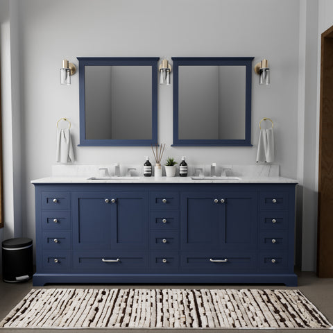 Luxury Marble Top Bathroom Vanity with Faucet – Navy Blue