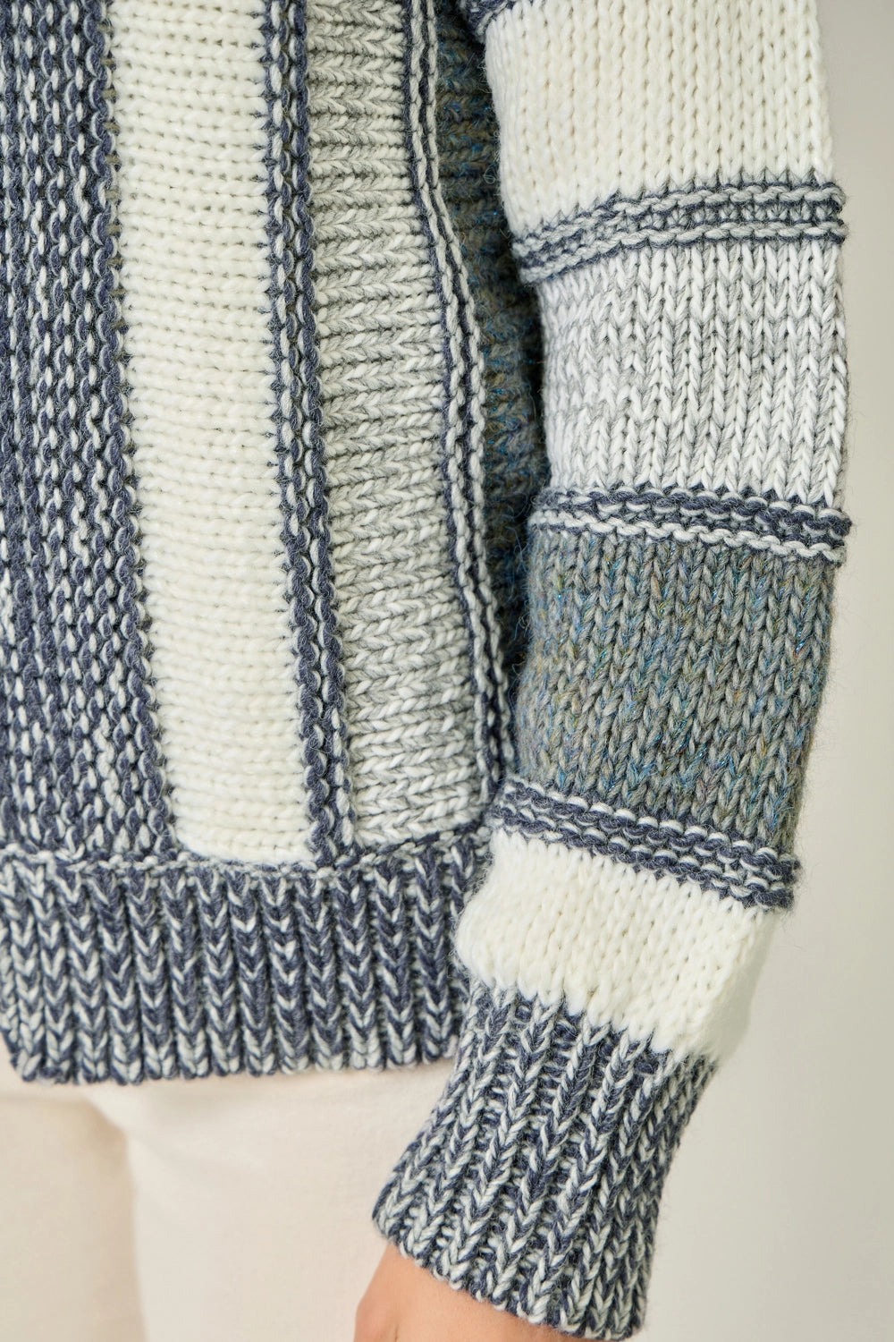 Color Blocked Sweater Cardigan