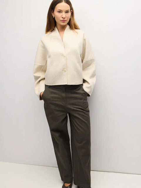 The Mandy Jacket | Felt Paneled Wool Jacket