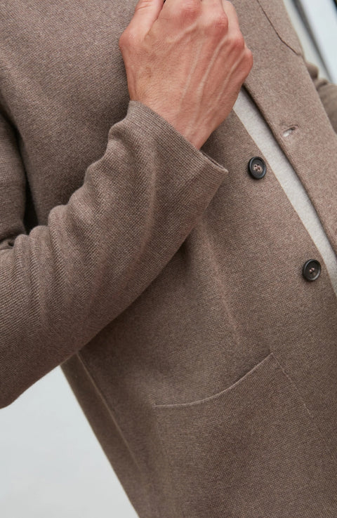 Midweight Cotton Knitted Nehru Jacket