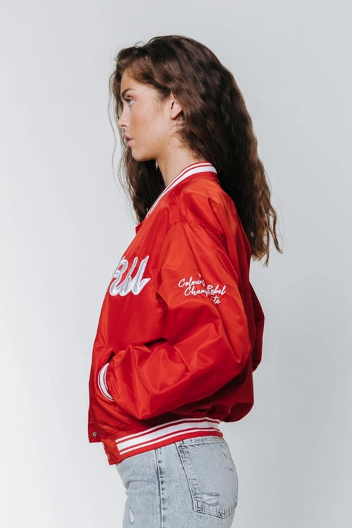 Felicia Satin Bomber | Red-Colorful Rebel-Red-S-Urbanheer
