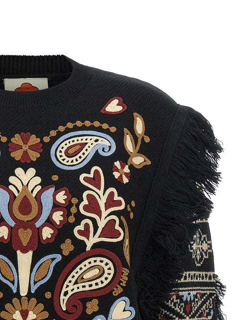 Farm Rio Cornely Embroidery Sweater